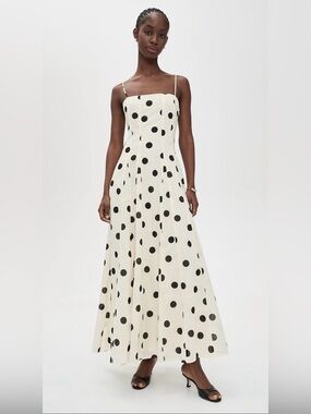 NWT Wayf Carolina Gadot Polka Dot Maxi Dress Size Medium